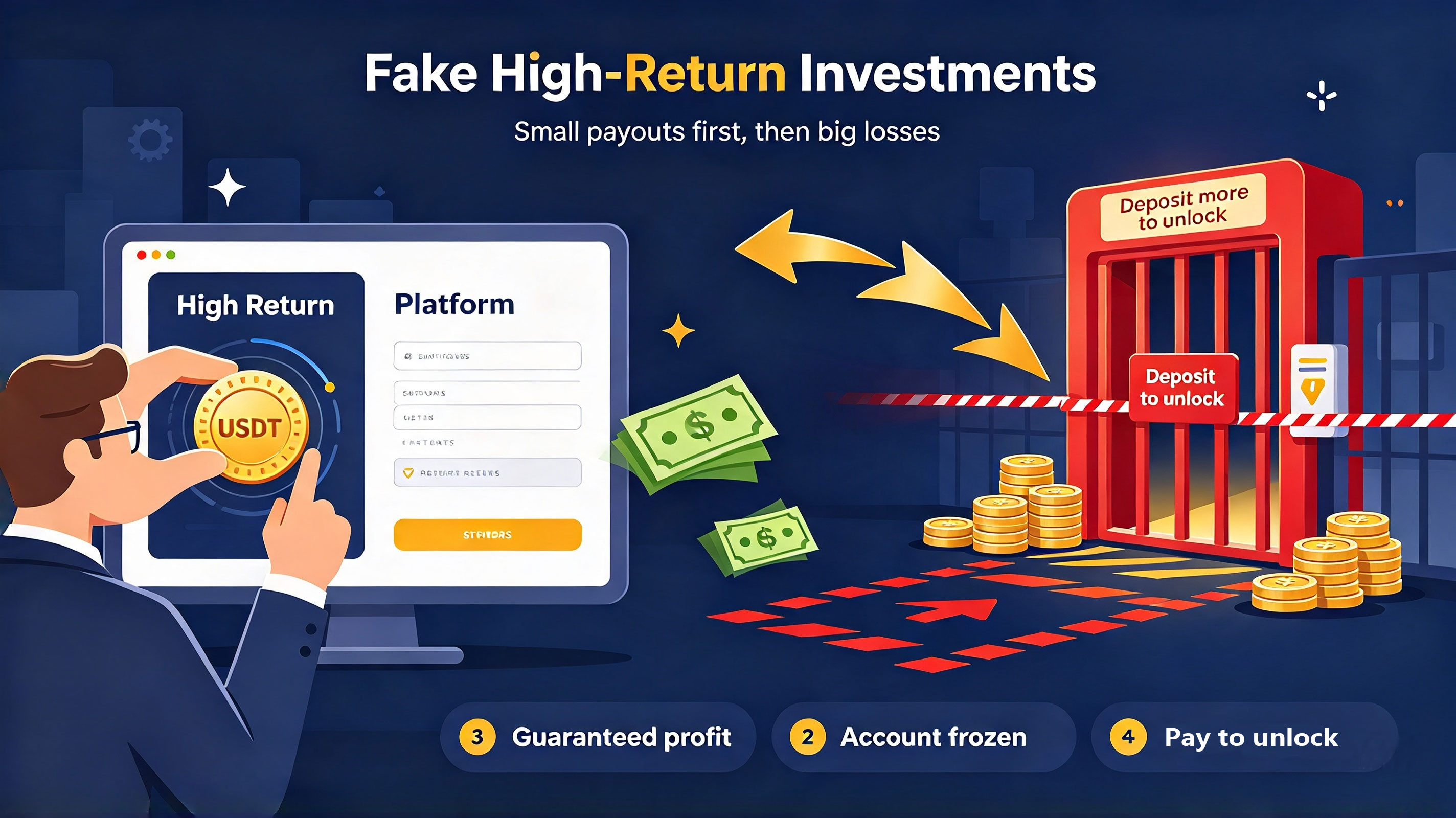 Fake Investment Opportunities with Promised High Returns
